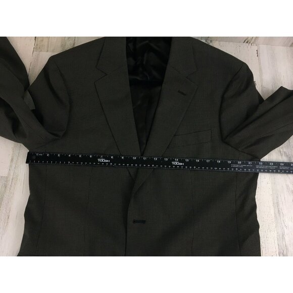 Brooks Brothers 346 Stretch Mens Two Button Blazer Jacket Brown Houndstooth 42 L - Picture 14 of 16